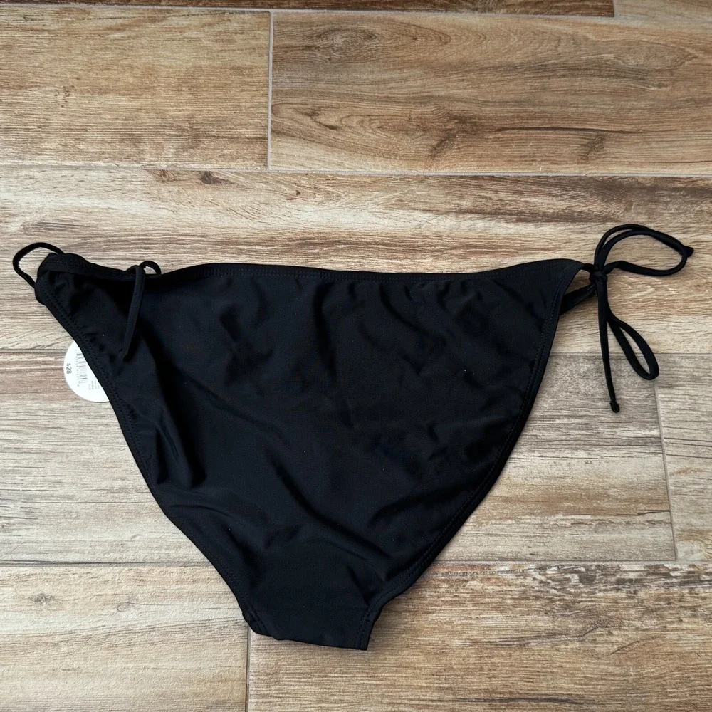 Decree Bikini Swimsuit Bottoms Black New Medium Coverage Low-Rise Size XXL Ties‎